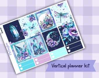Dreamer Vertical Weekly Planner Sticker Kit, Celestial Mystical Witchy Vibes, Functional planning