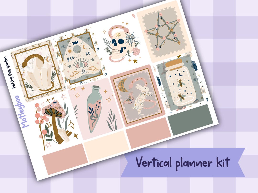 Witchy Weekly Planner Sticker Kit, Gothic Mystical Stickers for ...