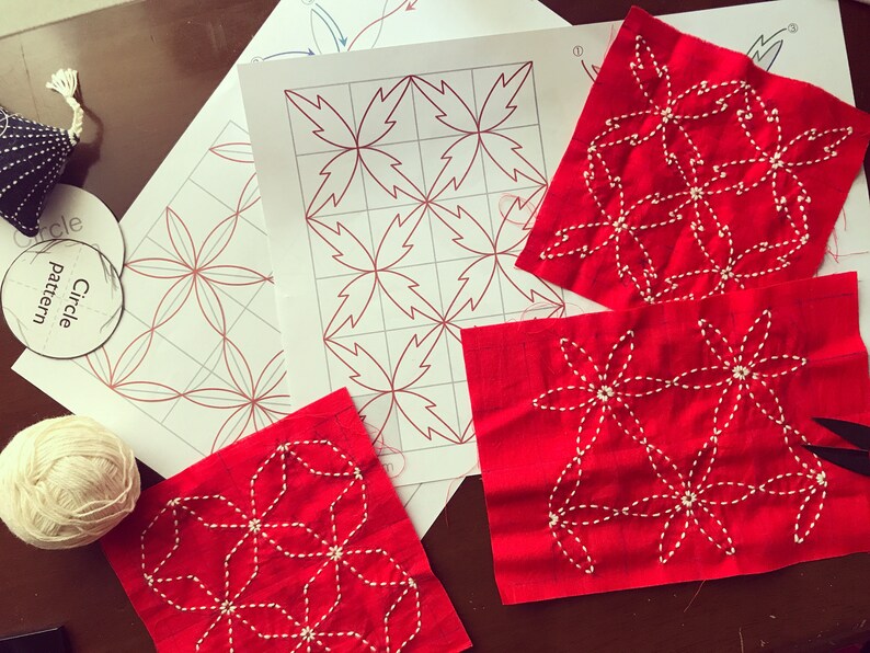 Shippo and its 8 variations Sashiko VIDEO COURSE plus PDF patterns