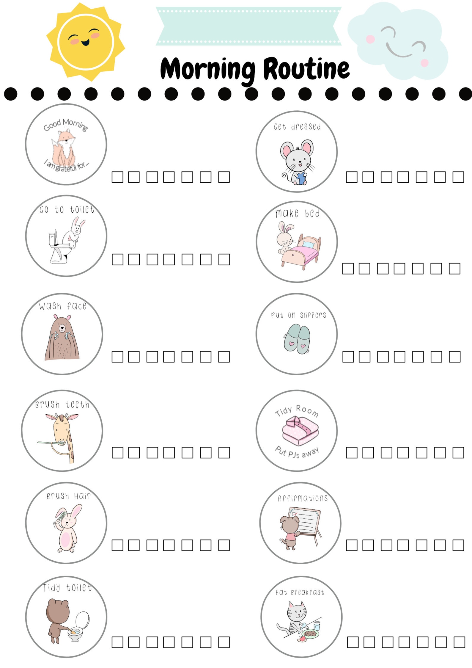 our-morning-flow-visual-routine-children-s-routine-chart-etsy