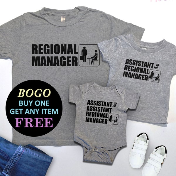 Regional Manager. Assistant To The Regional Manager T-Shirt, The Office, 1st Matching Kids Shirt, First Fathers Day Gift