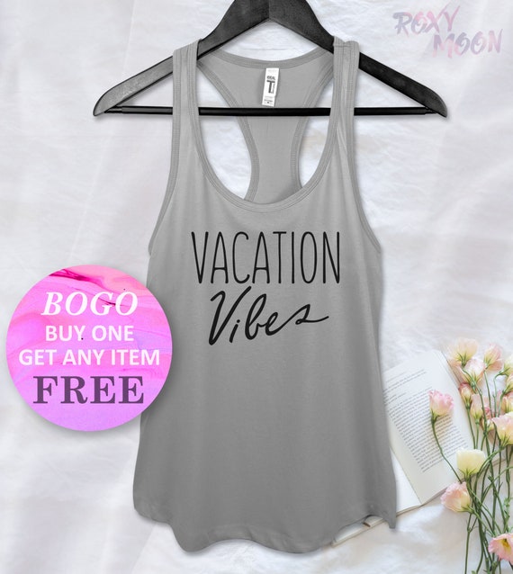 Vacation Vibes Tank Top, Racerback Ladies Fitness Top