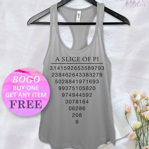 A Slice Of Pi Tank Top, Gift tank, Cute Pun Racerback Ladies Tank, Womens Fitness Top