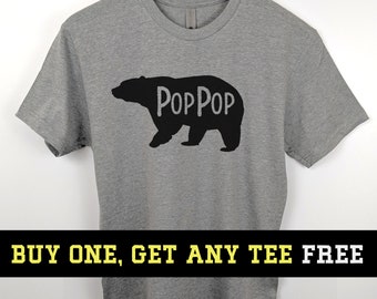 Pop Pop Bear T-Shirt, Pop Pop Shirt, Funny Gift For Husband Fathers Day Gift, Unisex Mens Tee, Tee Shirt