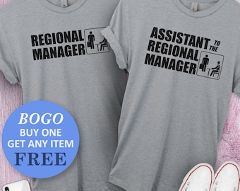 Regional Manager. Assistant To The T-Shirt, Birthday Gift Bff, Funny Shirt, Birthday Gift, Unisex Ladies Tee, Tee Shirt