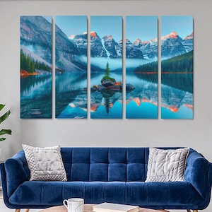 Moraine Lake Canvas Print, Mountain Reflection Wall Art, Canadian Rockies Large Art Print, Moraine Lake Art Decor, Moraine Lake Gift Idea