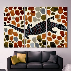 Lizard Abstract Ethnic Wall Art, Lizard Canvas Print, Modern Abstract Wall Art Print, Trendy Wall Panels, Contemporary Art Print Wall Decor