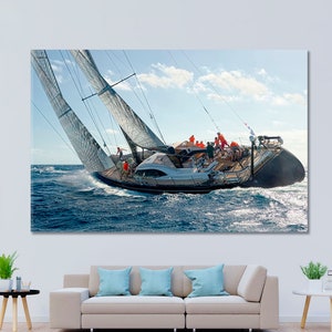 Sailing Yacht Wall Art | Luxury Sailing Yacht Large Wall Decor, Yachting Canvas Print, Sailing Art, Seascape Wall Art, Scenery Poster Print