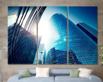 Modern Skyscrapers | Buildings City Photo Poster Print, Business City Wall Decor, High Rise Art, Urban Canvas Art, Metropolis Wall Art