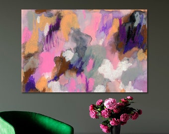 Abstract Vibrant Pink Purple Painting Print, Modern Wall Art, Beautiful Artwork, Abstract Colorful Creative Wall Art, Unique Poster Print