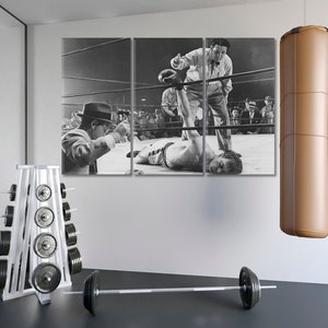 Sport Poster Print, Boxing Wall Art, Sport Canvas Print, Manly Art, Boxing Wall Decor, Room Art, Black and White Art, Boxing Wall Set