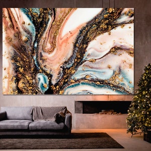 Large Wall Decor, Wall Art On Canvas Print, Modern Wall Art, Canvas Wall Art Large Romantic Artwork, Marble Art, Home and Living Art