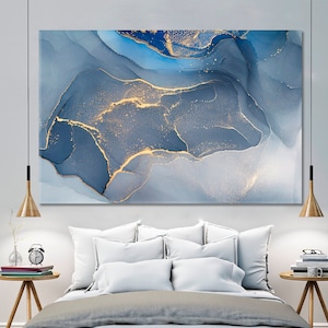 Marbling Wall Decor, Contemporary Art, Giclée Ink Print, EBRU House Decor 0n Canvas, Large Wall Art, Suminagashi Oriental, Décor For Home