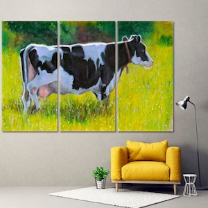 Cow Wall Decor, Cow Canvas Print, Farm Animal Art, Farm Wall Decor, Cow Poster Print, Cow Wall Art, Ranch Large Wall Decor For Home Print
