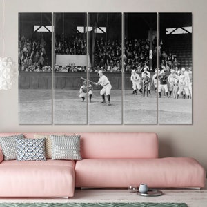 Baseball Game Canvas Print, Baseball Poster Print, Baseball Wall Art, Baseball Poster, Sport Wall Decor, B&W Art, Vintage Poster Print