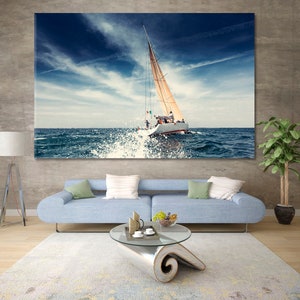 Sailing Ship Yacht Wall Decor, White Sails Wall Art, Sailing Boat Wall Art, Yacht Wall Art, White Sails Wall Set, Seascape Race Wall Panels
