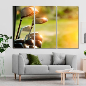Sport Wall Art, Golf Clubs Set Wall Panels, Golf Kit Wall Art On Canvas, Golf Wall Decor, Golf Canvas Print, Golf Artwork, Golf Wall Decor
