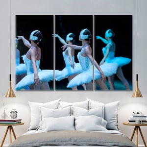 Ballerina Wall Art, Swan Lake Wall Decor, Russian Ballet Performers Painting, Ballet Show Poster Print, Dancers Artwork, Stylish Refined Art