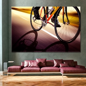 Speed Bike Poster Print, Bike Wall Art, Sport Canvas Print, Sports Art, Room Wall Decor, Motivation Wall Art, Bicycle Extra Large Wall Art