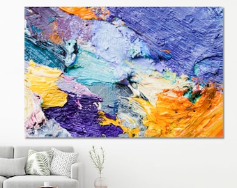 Paints | Extra Large Canvas Print Wall Decor, Abstract Wall Art, Multi Color Artwork Large Wall Décor For Home, Minimalist Modern Art