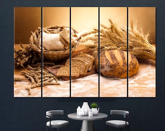 Bread Wall Art, Traditional Bread Wall Panels, Homemade Bread Wall Art, Bakery Wall Design, Bread Wall Decoration, Bread Canvas Art Print