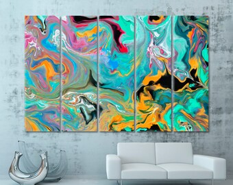 Fluid |  Abstract Pattern Art, Abstraction Wall Art, Sky Blue Abstract Home Decor, Abstract Marble Art, Modern Art, Turquoise Wall Decor