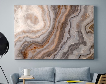 Gray Beige Marble Veins Marble Stunning Abstract Art Ink Colors Lines Swirls Large Canvas Print Wall Art Hangings For Home And Office Décor