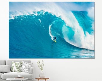 Wave Large Wall Art, MAUI HI Poster Print, Giant Wave Wall Art, Carlos Burle Photography Art, Legendary Big Wave Surf Artwork, Giclee Print