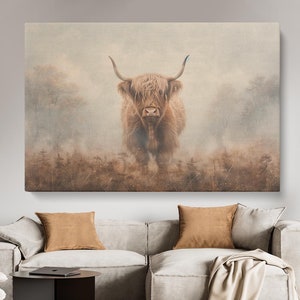 Highland Cow Canvas Print,  Highland Cow Wall Art,  Highland Canvas,  Highland Cow Print,  Animal Prints, Cow Art, Highland Cow Art Picture
