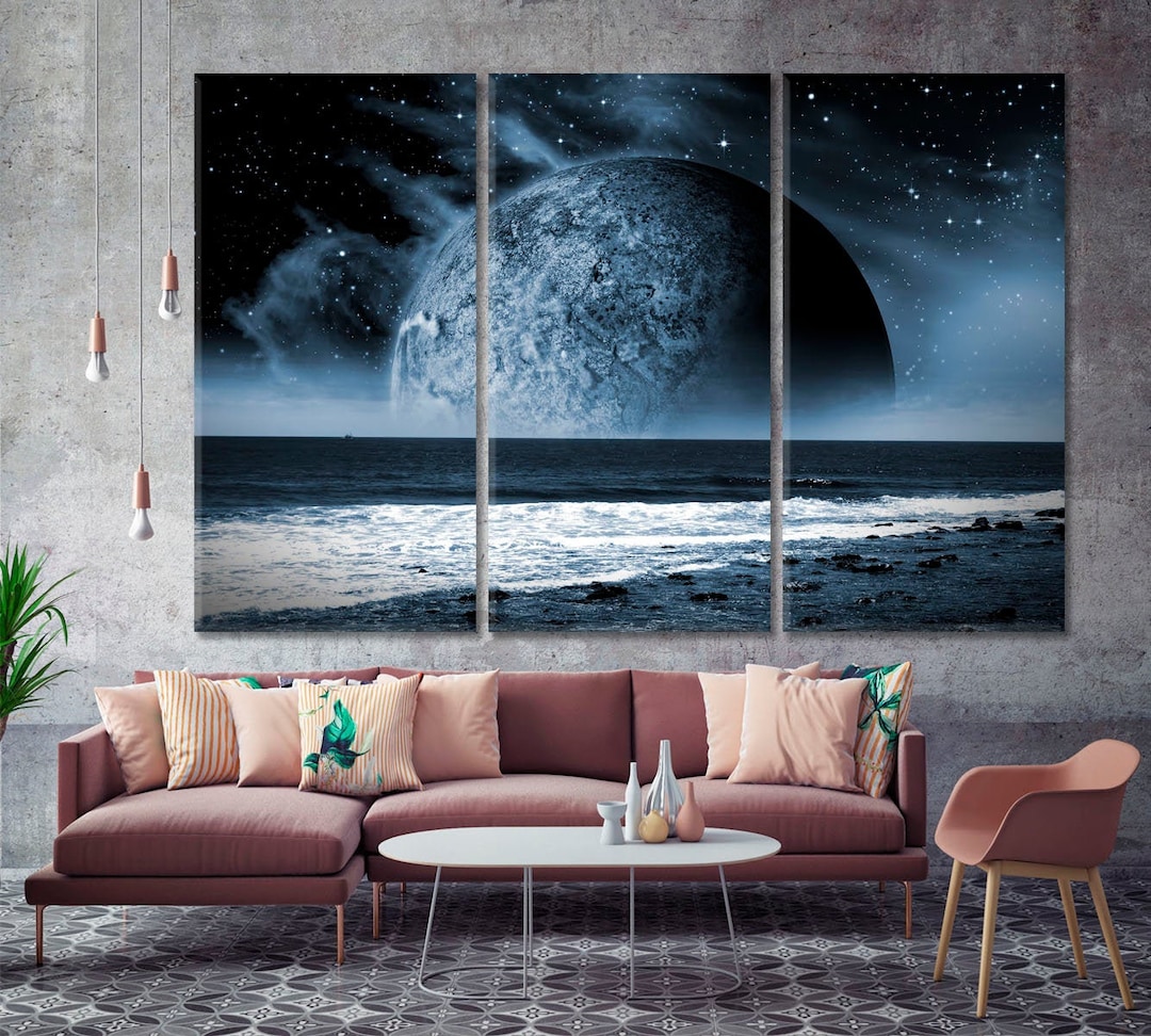 Fantasy Alien Planet Wall Art, Space Wall Art, Planet Large Wall Decor ...