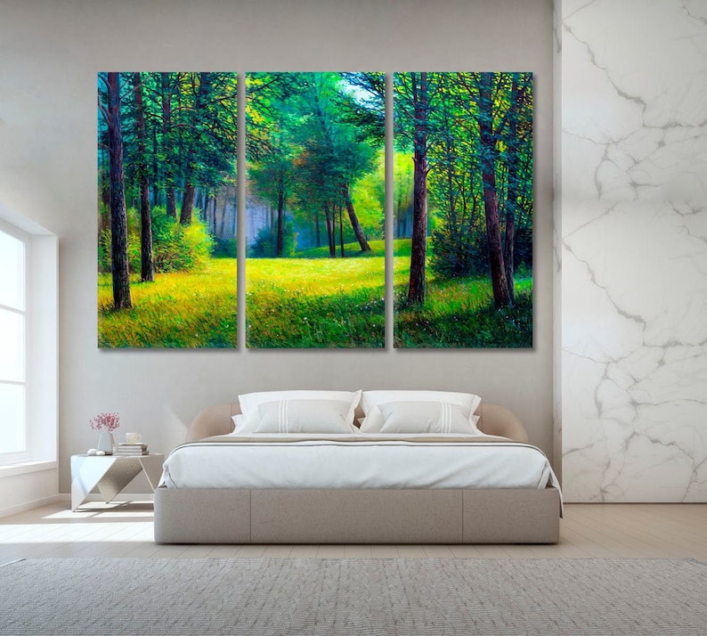 Forest Beautiful Landscape Wall Decor Colorful Summer Etsy