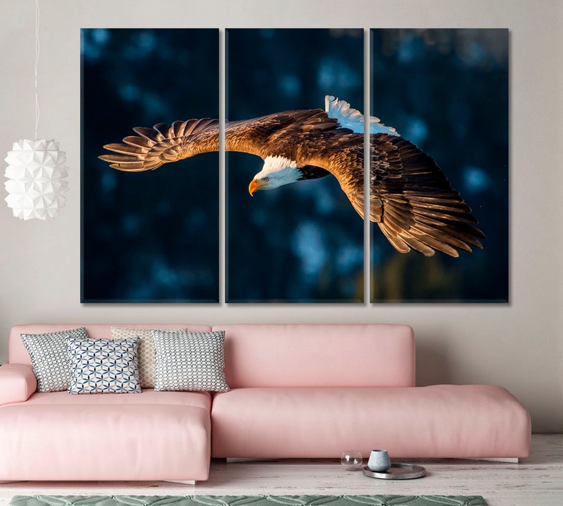 Soaring American Bald Eagle Wall Art Canvas Print Eagle | Etsy
