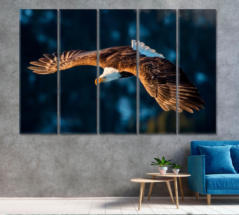 Soaring American Bald Eagle Wall Art Canvas Print Eagle - Etsy