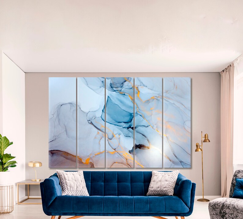 Marble Canvas Print Large Wall Décor for Home Marble Effect Etsy