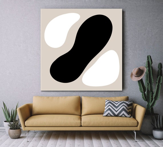 Juego De 3 Lienzos Enmarcados SIGNLEADER - Diseño Geométrico Duotono Abstracto Moderno - Decoración Para Sala, Dormitorio U Oficina