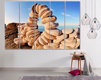 Arch Wall Art, Sea Stone Wall Decor, Stone Arch Wall Art, Pebbles Coast Canvas Print, Arch Trendy Multi Panels, Sea Arch Stone Poster Print