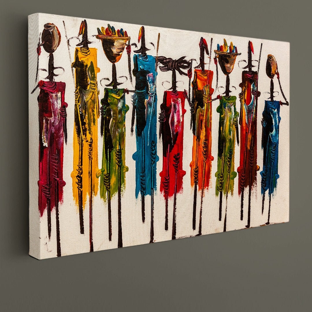 Tribe Trendy Abstract Modern Art Print, Ethnic Tribal Canvas Print ...