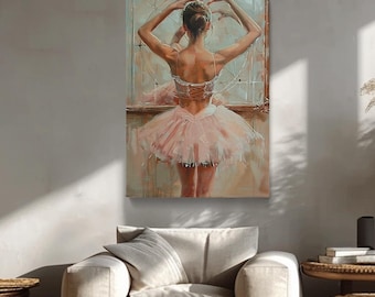 Ballerina Wall Art, Ballerina Canvas Print, Ballet Dancer Wall Decor, Ballerina Wall Print, Ballerina Artwork, Gift for Ballet Lovers