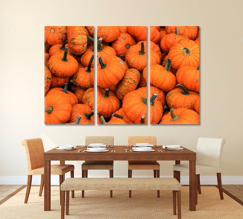 Halloween Mandarin Orange Pumpkins Wall Art Halloween Wall | Etsy