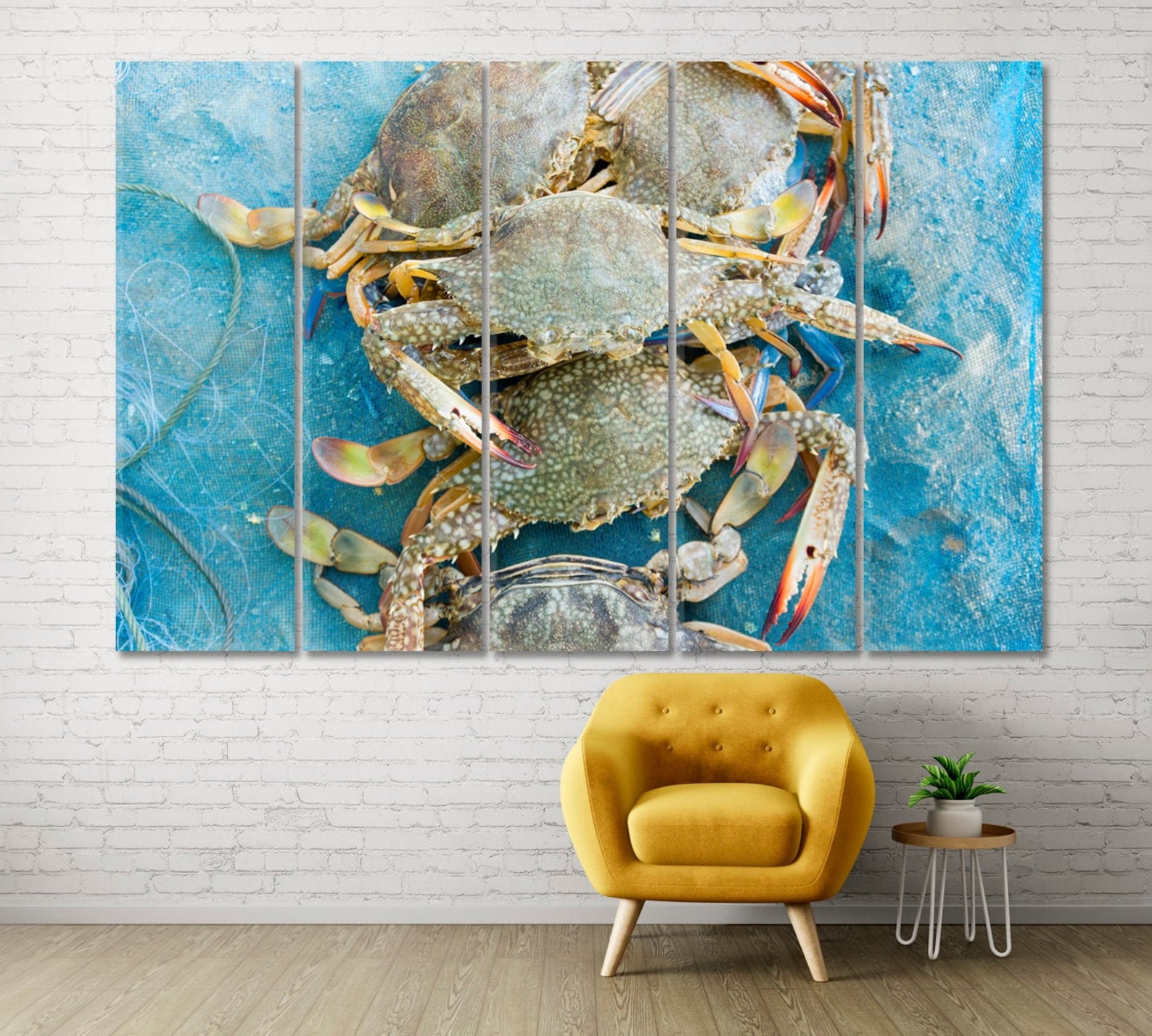Blue Crab Extra Large Wall Decor Crustacean Multi Panels Etsy