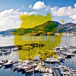 Yacht Marina Wall Decor, Coastal Landscape Wall Art, Port Canvas Print ...