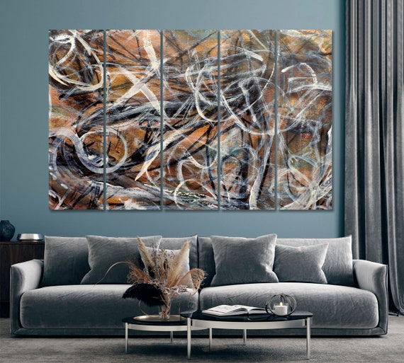 Stampa su tela moderna da parete in stile Espressionismo astratto di  Jackson Pollock, stampa artistica con scarabocchi, stampa su tela di grandi  dimensioni Grunge alla moda, arredamento per la casa 