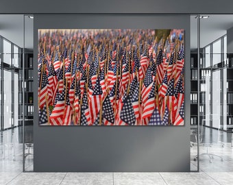 Patriotic America Flags Patriotic Symbol Wall Art, America Memorial Day Holiday Poster Print, USA Flag Art Decor, United States Wall Art