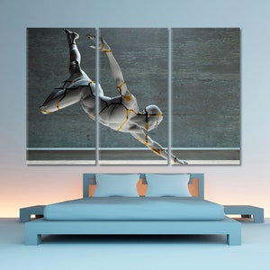 Contemporary Modern Surreal Abstraction Poster Print, Digital Art Canvas Print, Man Abstract Mystery Giclée Print, Modern Framed Wall Art