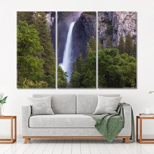 Yosemite Falls Photo Print Canvas, Beautiful Scenery Yosemite Valley Waterfall Wall Art Canvas, Yosemite National Park California WallArt