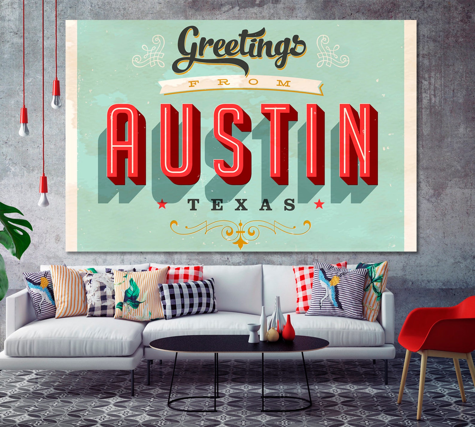 Austin Texas Wall Art Vintage Canvas Print USA Travel - Etsy