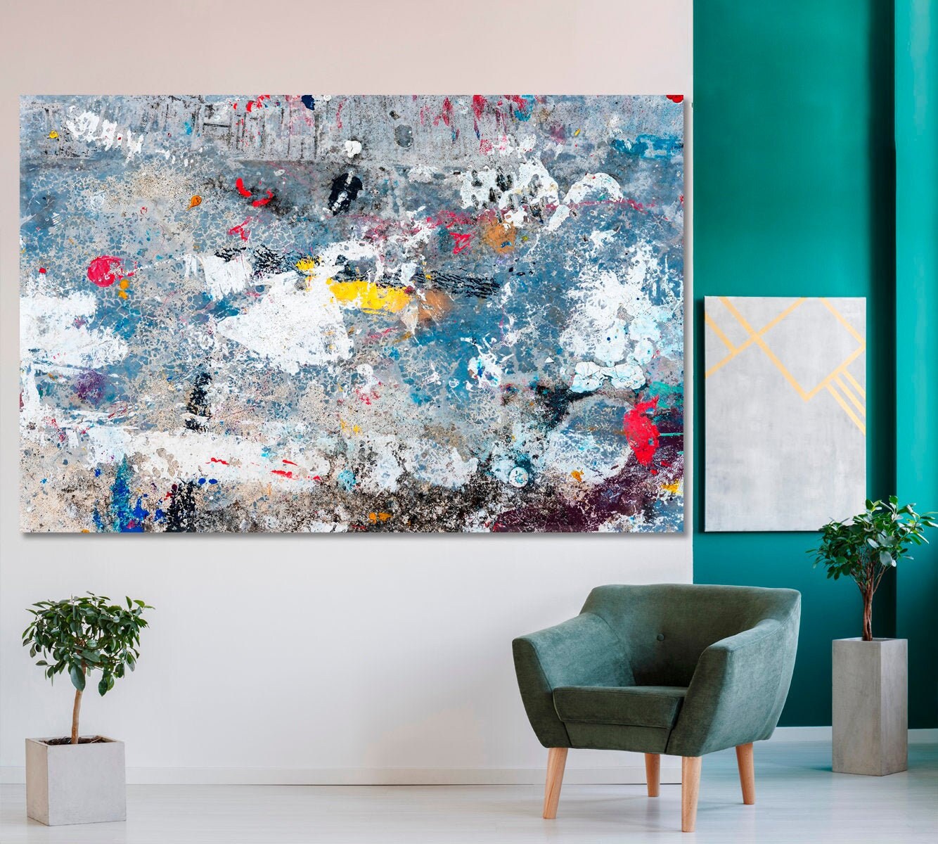 Abstract Modern Art Vintage Abstract Wall Art, Grunge Home Decor, Abstract Creative Concept Artwork, Abstract Large Wall Décor For Home