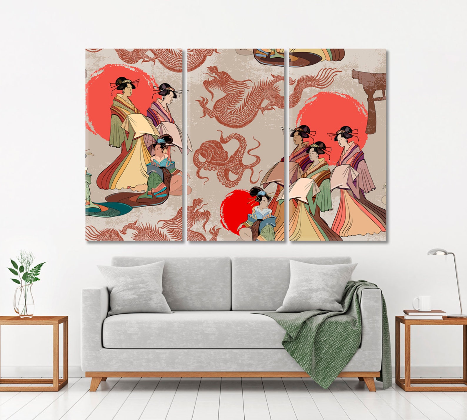Traditional Japanese Style Art Print Chinese Culture Wall Etsy
