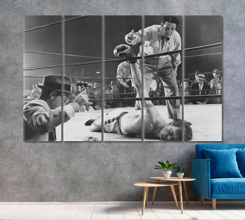 Knock Out Poster Print Boxing Wall Art Sport Canvas Print Etsy