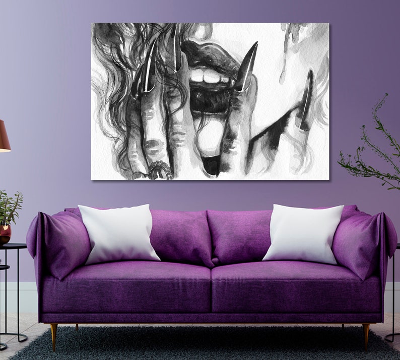 Black and White Beautiful Woman Wall Artwork Print